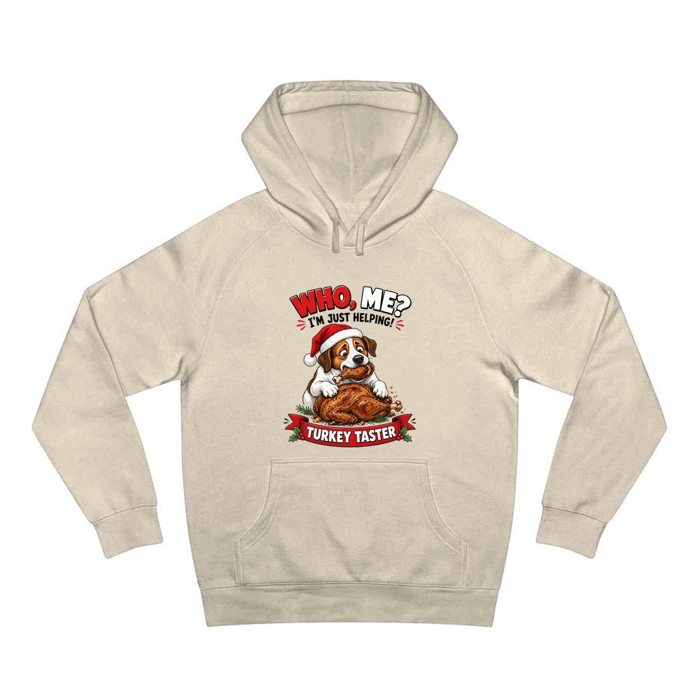 Official Turkey Taster personalised Christmas hoodie in sand