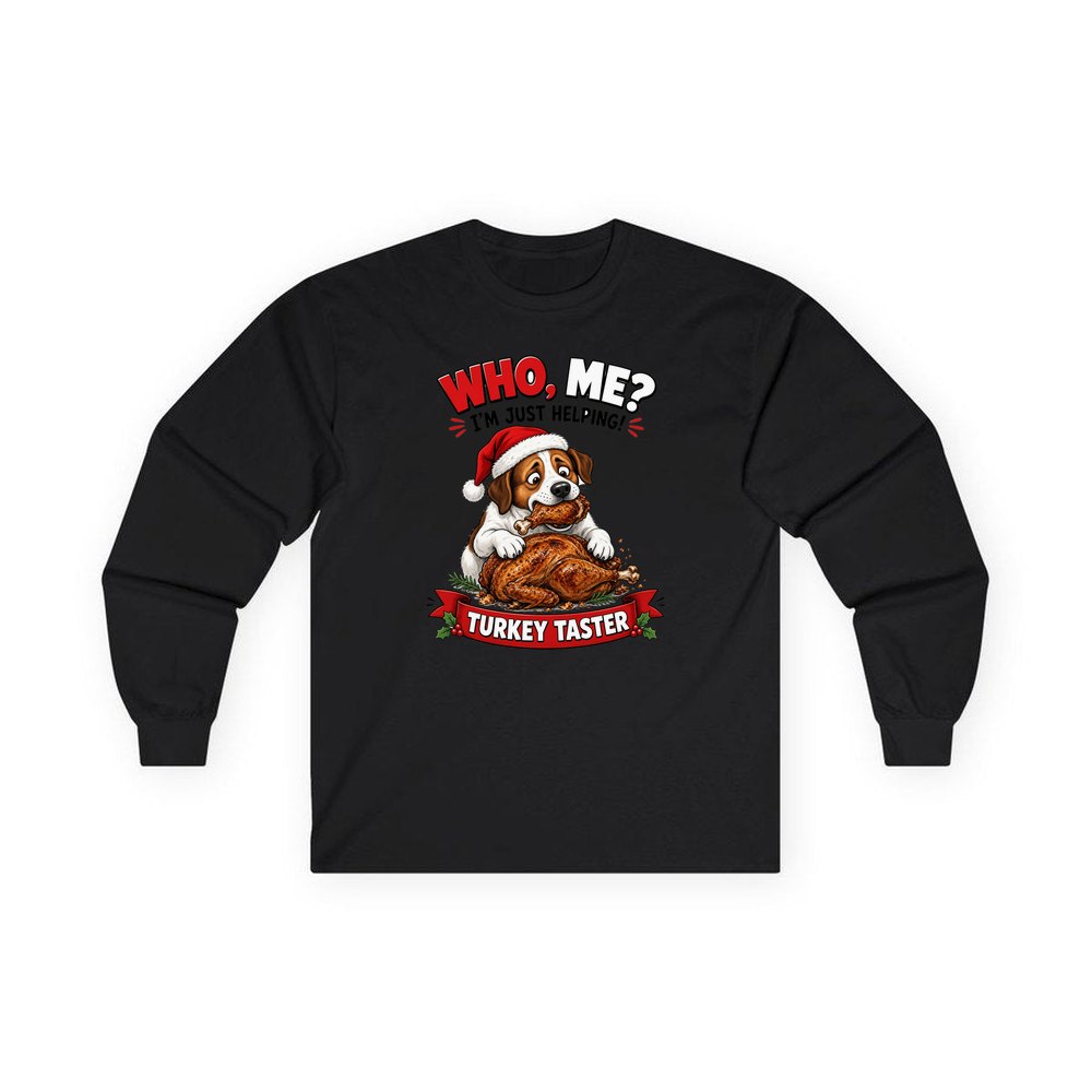 Official Turkey Taster personalised long sleeve Christmas T-shirt in black