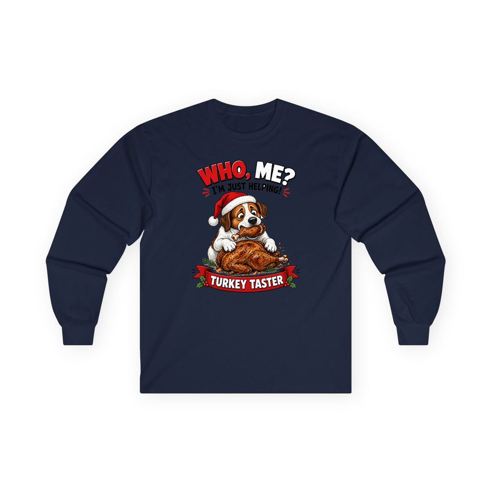 Official Turkey Taster personalised long sleeve Christmas T-shirt in navy