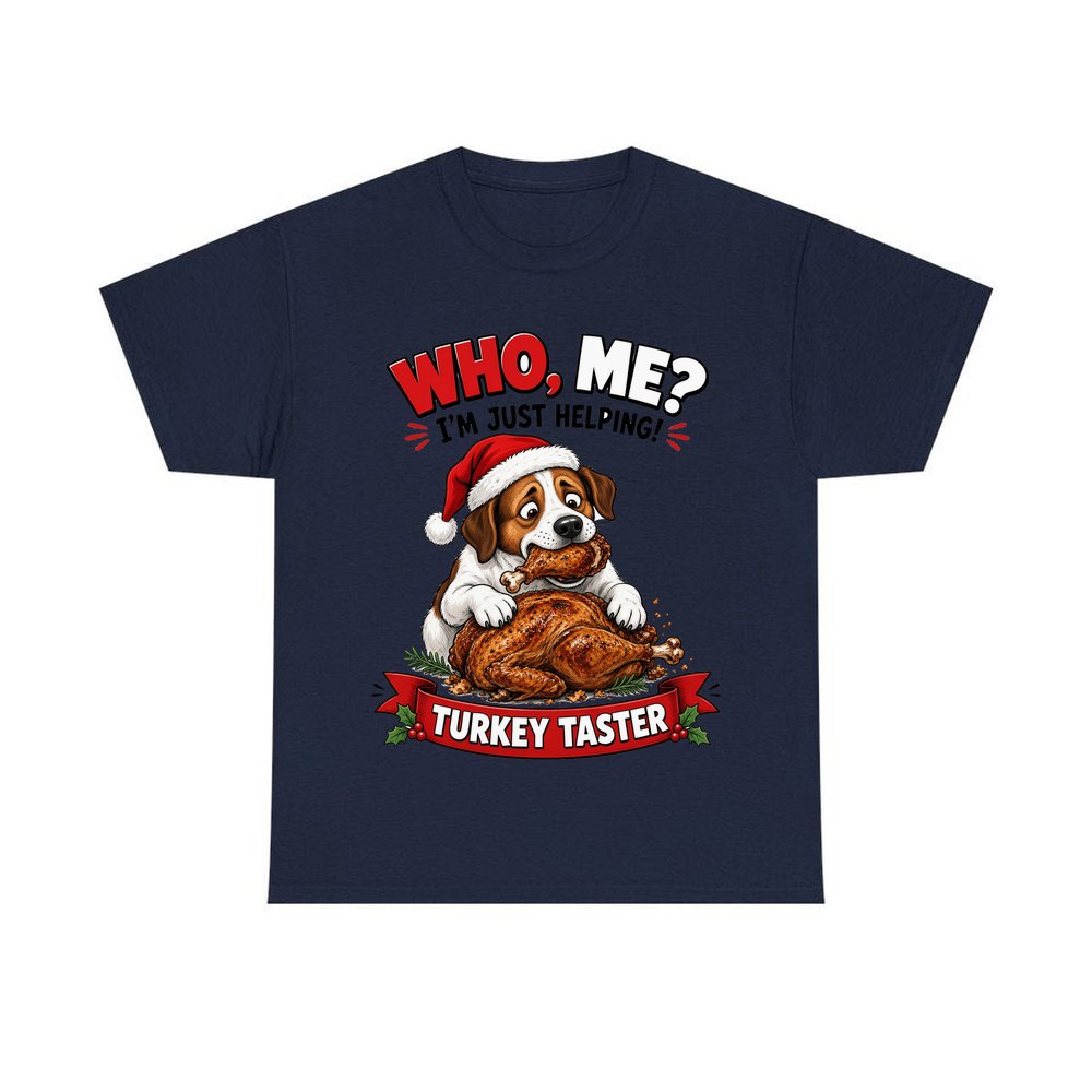 Official Turkey Taster personalised Christmas T-shirt in navy
