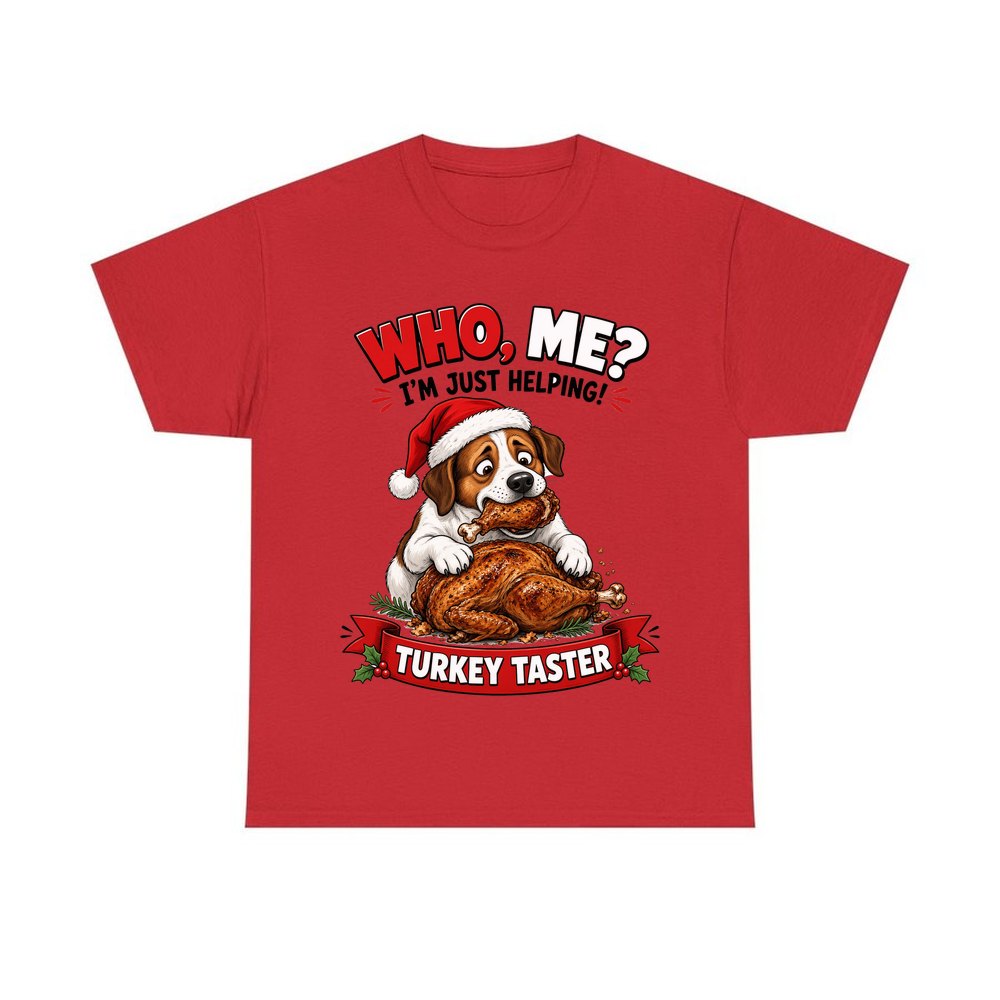 Official Turkey Taster personalised Christmas T-shirt in red