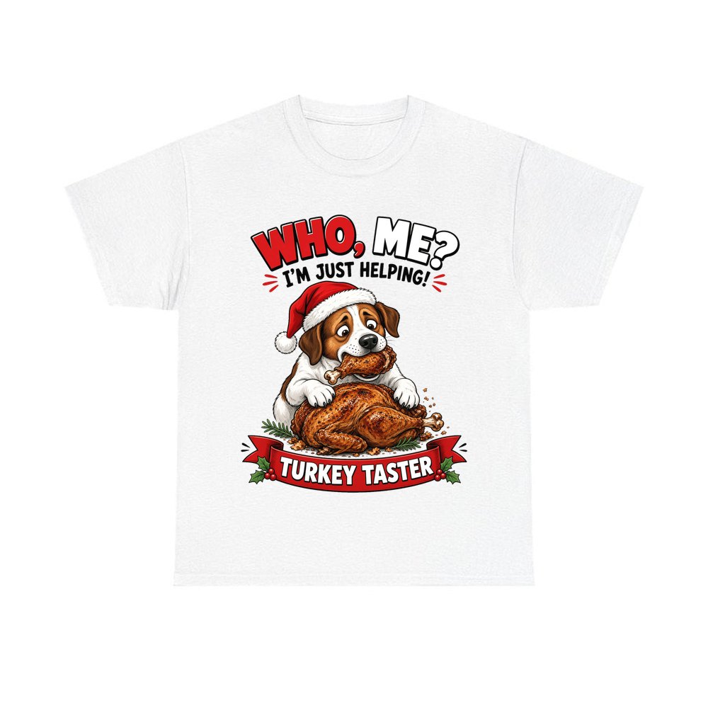 Official Turkey Taster personalised Christmas T-shirt in white