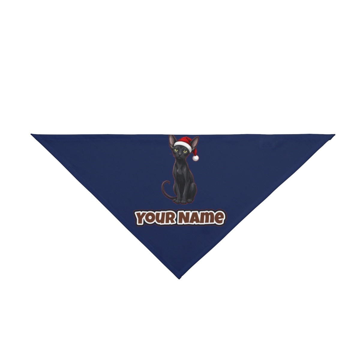 Oriental Shorthair personalised Christmas pet bandana in navy, tie-on style
