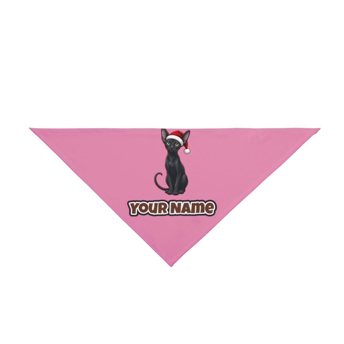 Oriental Shorthair personalised Christmas pet bandana in pink, tie-on style