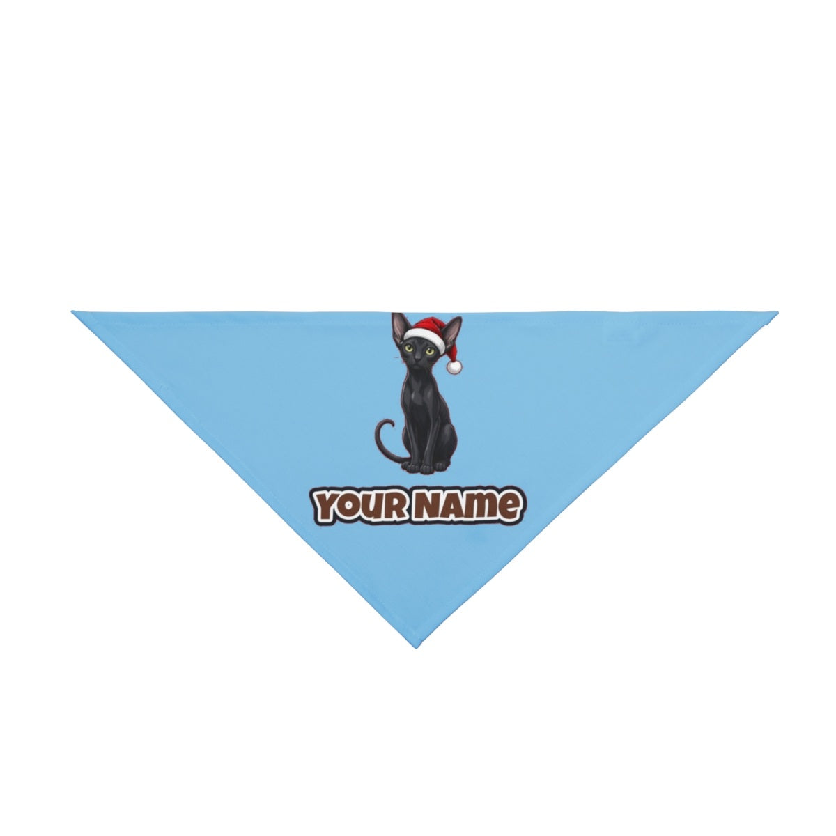 Oriental Shorthair personalised Christmas pet bandana in sky blue, tie-on style