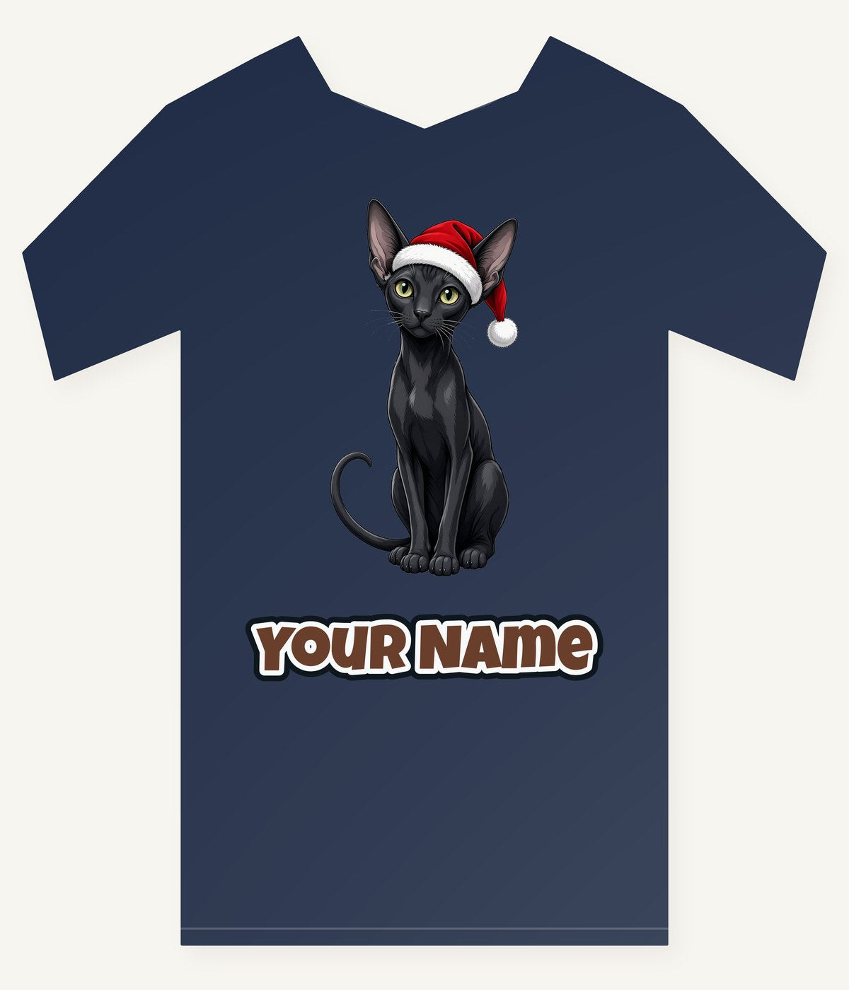 Oriental Shorthair Christmas Personalised Kids Tee and Baby Bodysuit