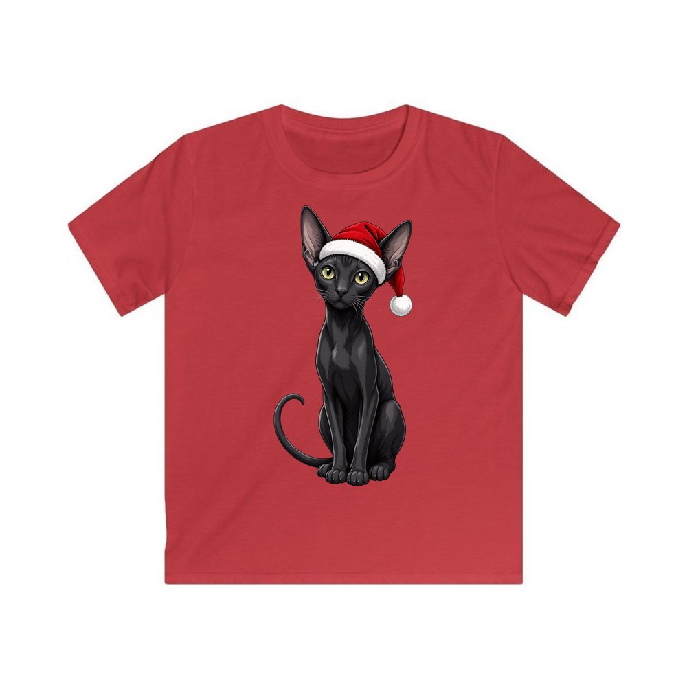 Oriental Shorthair personalised kids Christmas tee in red