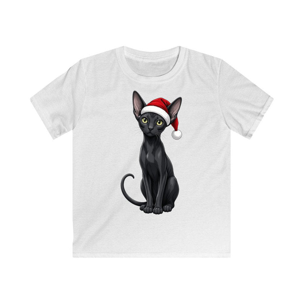 Oriental Shorthair Christmas Kids Christmas Tee design on a white kids tee