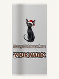 Oriental Shorthair Christmas Personalised Beach Towel