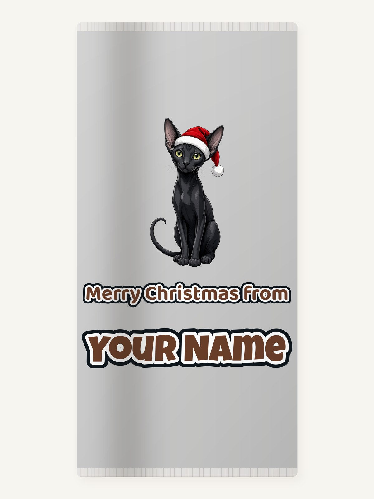 Oriental Shorthair Christmas Personalised Beach Towel