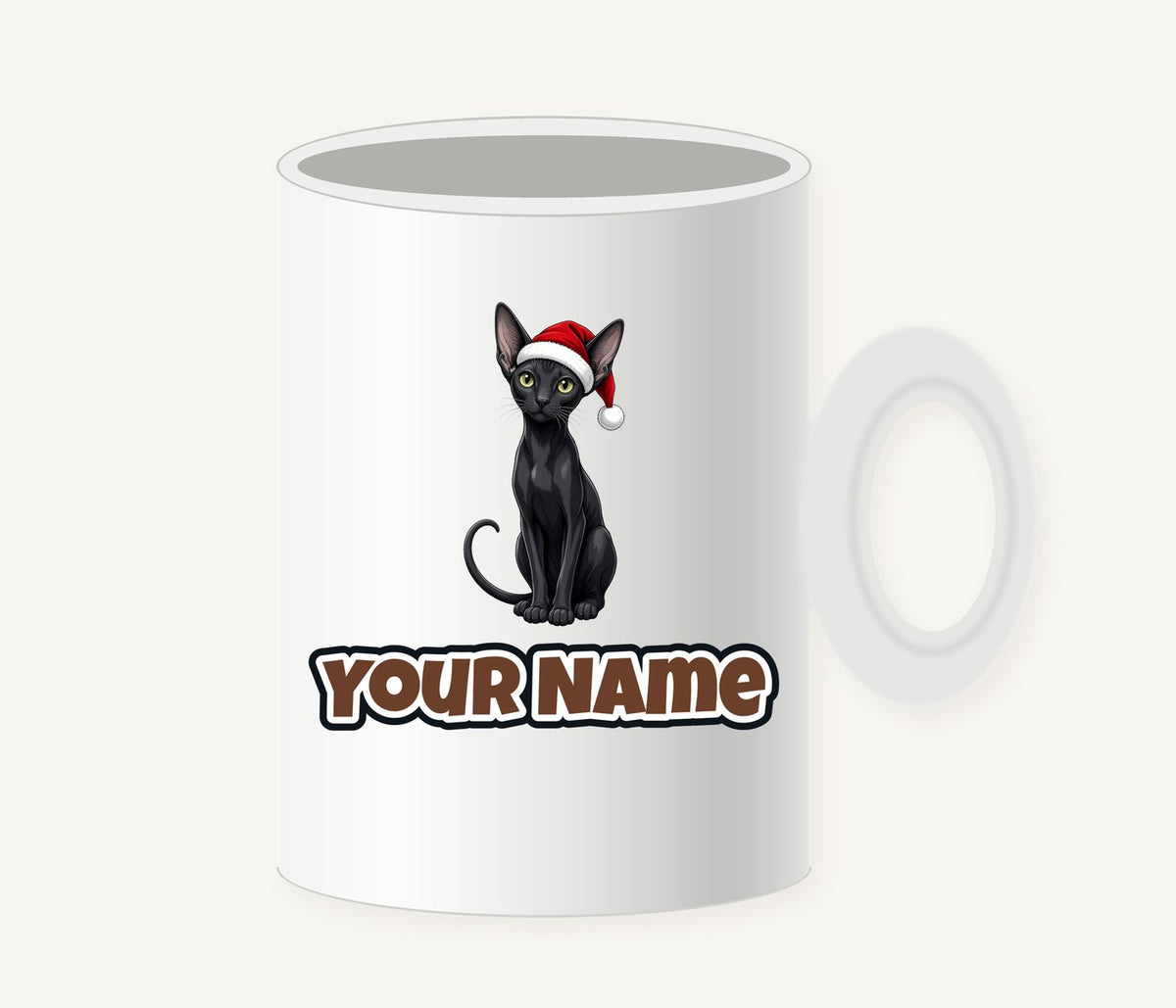 Oriental Shorthair Christmas Personalised Christmas Mug