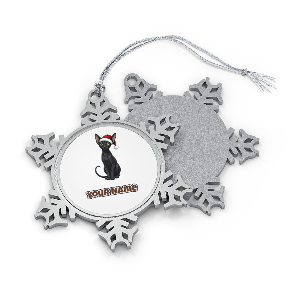 Oriental Shorthair Personalised Pewter Christmas Ornament