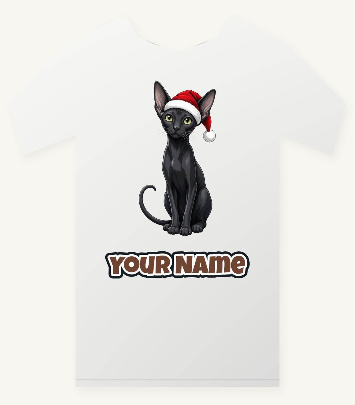 Oriental Shorthair Christmas Personalised Christmas T-Shirt and Hoodie