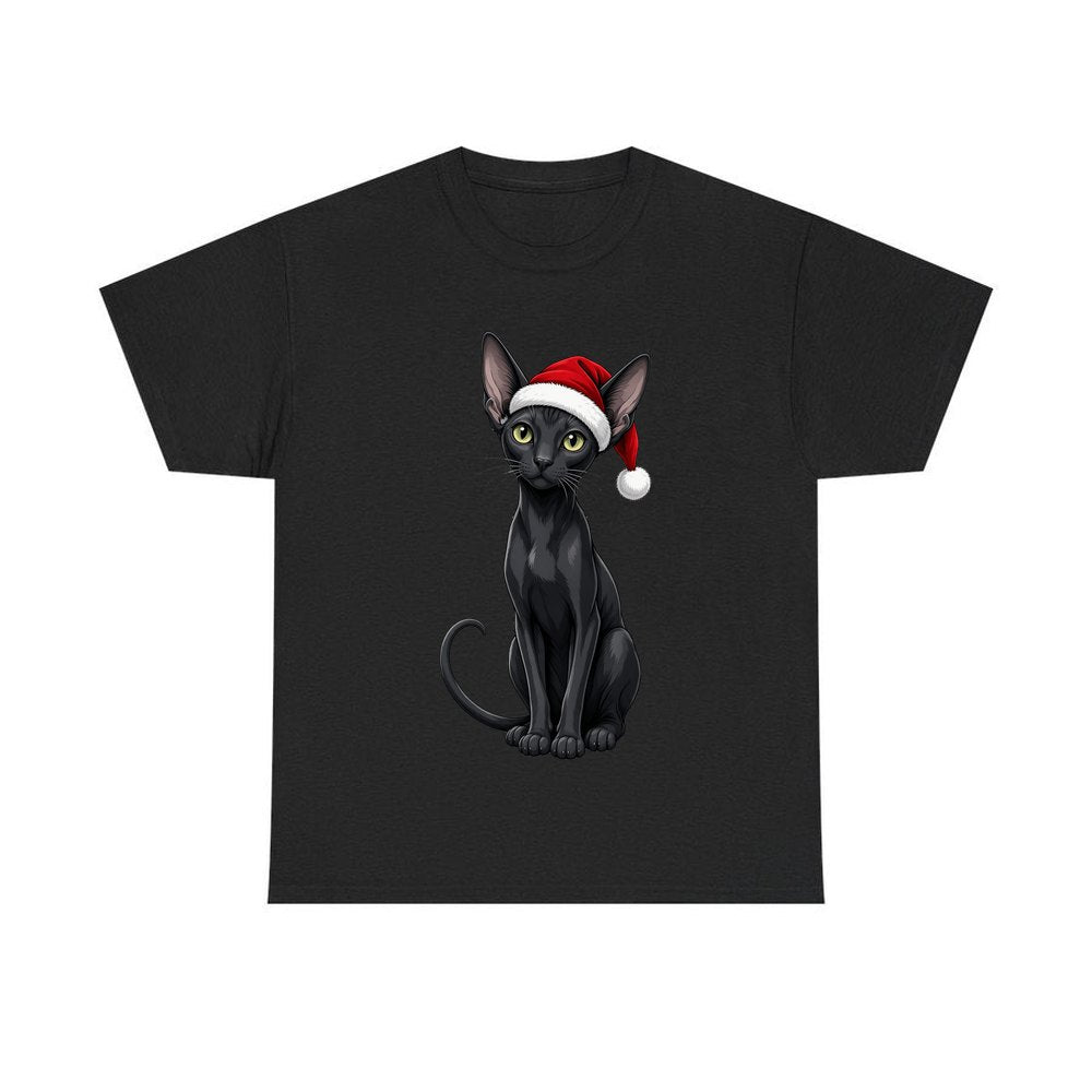 Oriental Shorthair personalised Christmas T-shirt in black