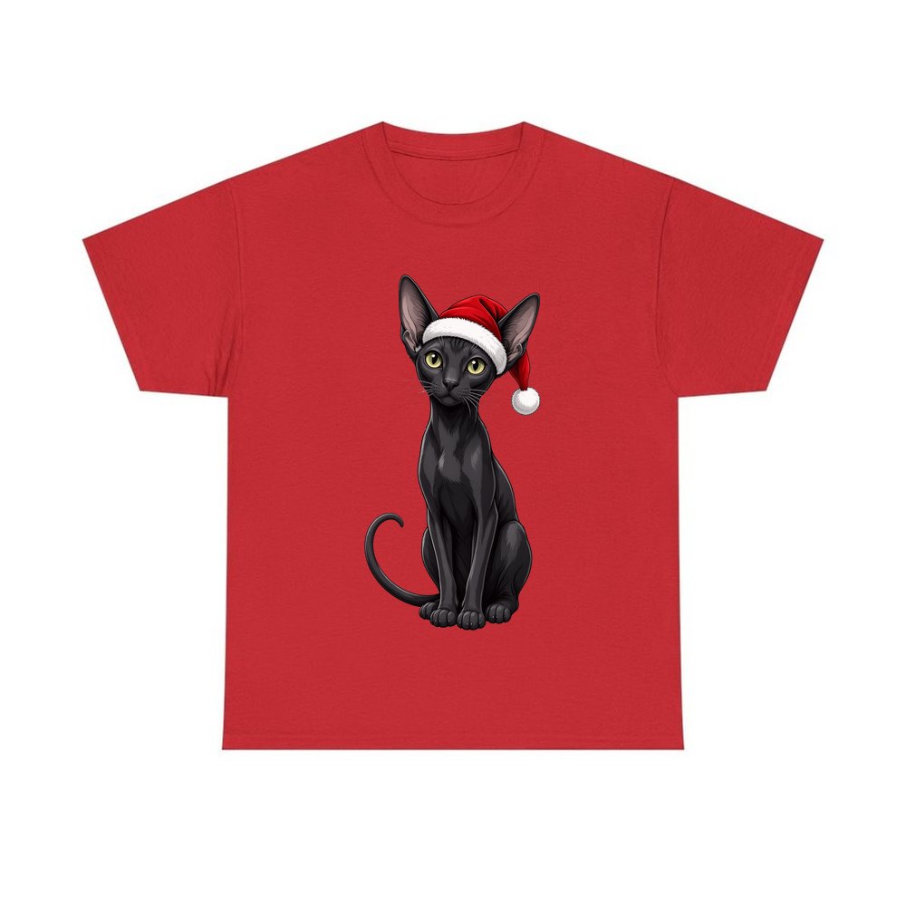 Oriental Shorthair personalised Christmas T-shirt in red