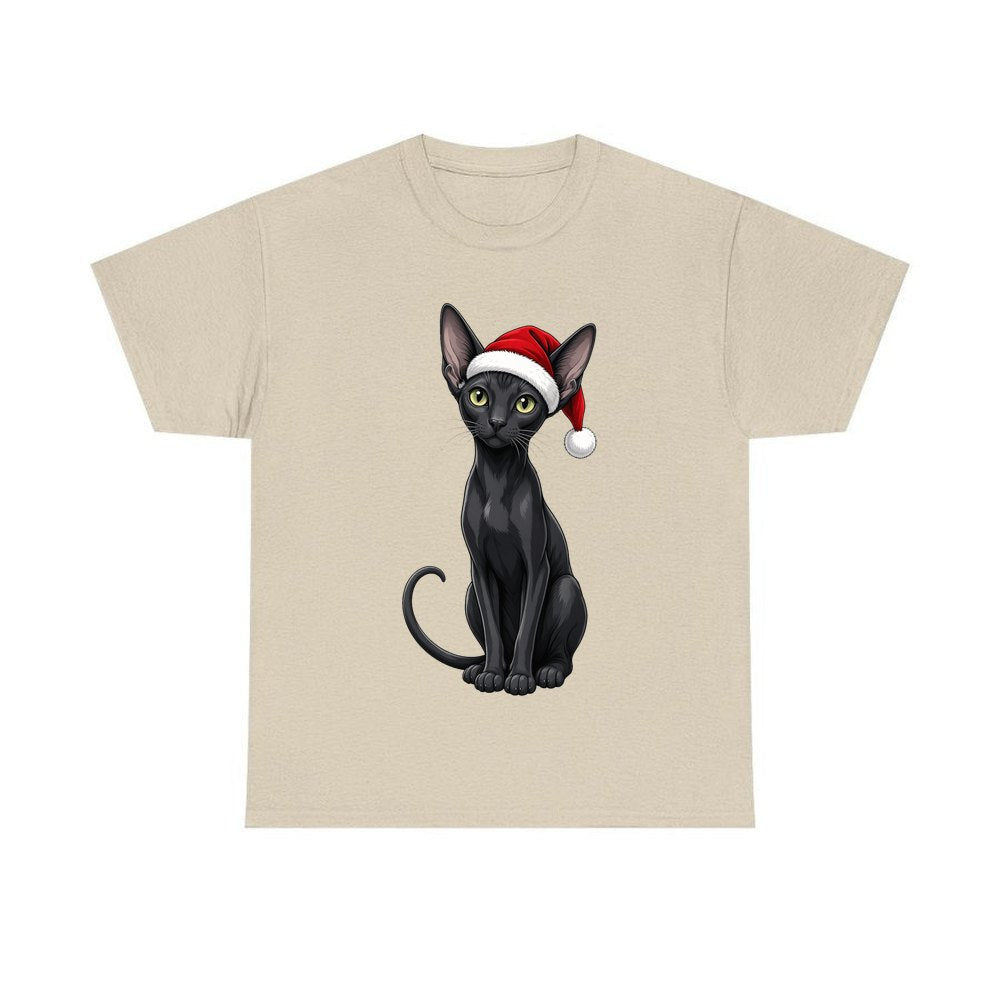 Oriental Shorthair personalised Christmas T-shirt in sand