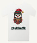 Ornate Owl In Santa Hat Personalised Christmas T-Shirt and Hoodie
