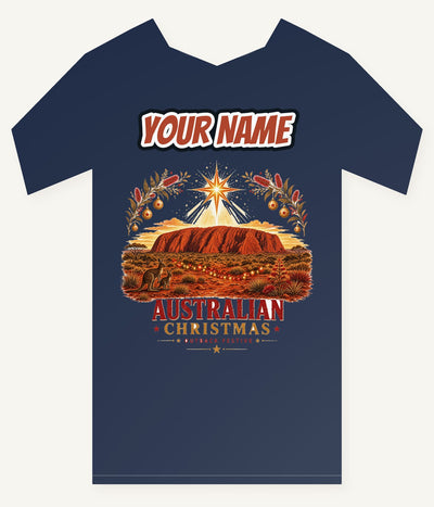 Outback Christmas at Uluru Personalised Kids and Baby Christmas Tee
