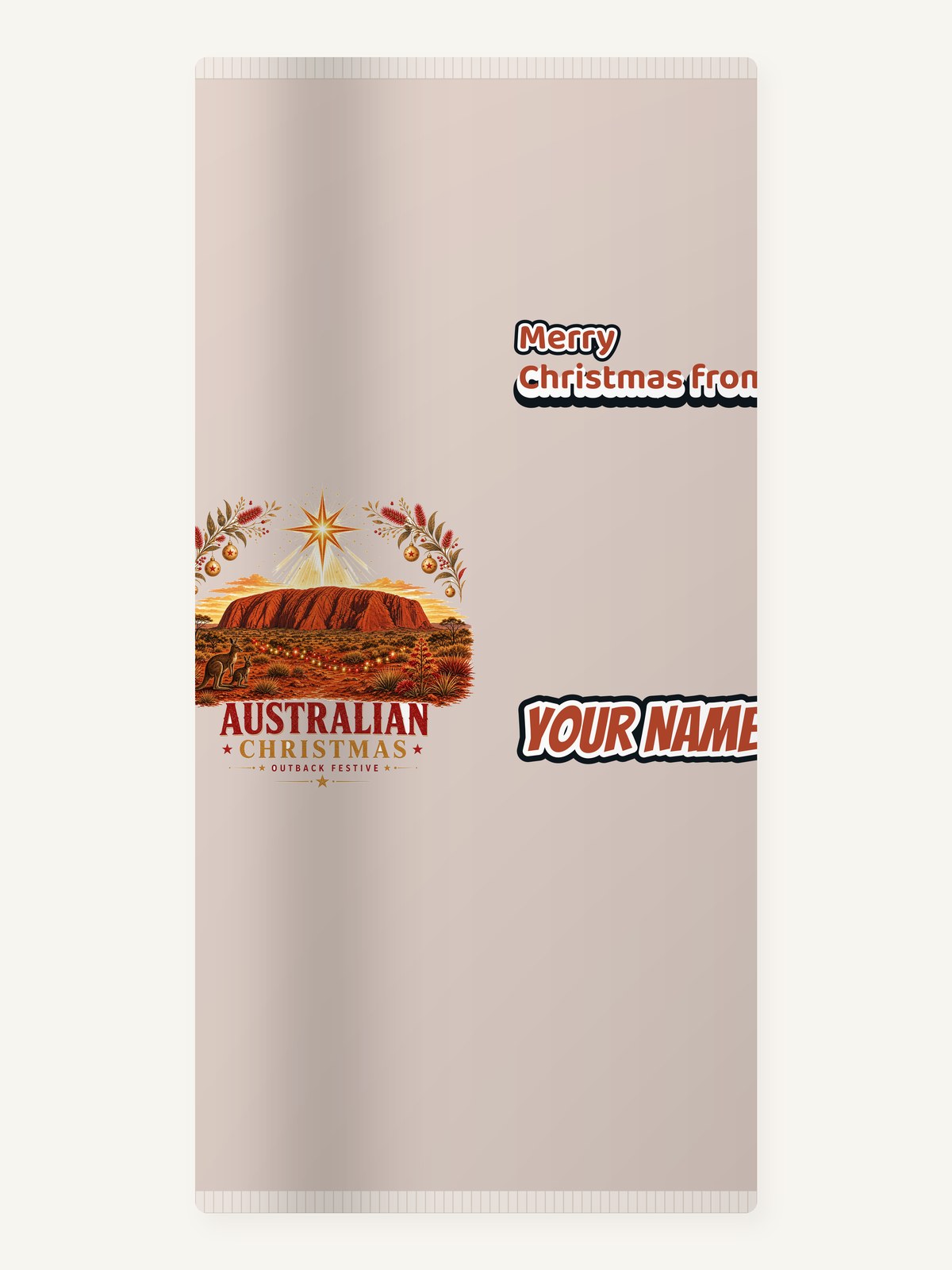Outback Christmas at Uluru Personalised Beach Towel
