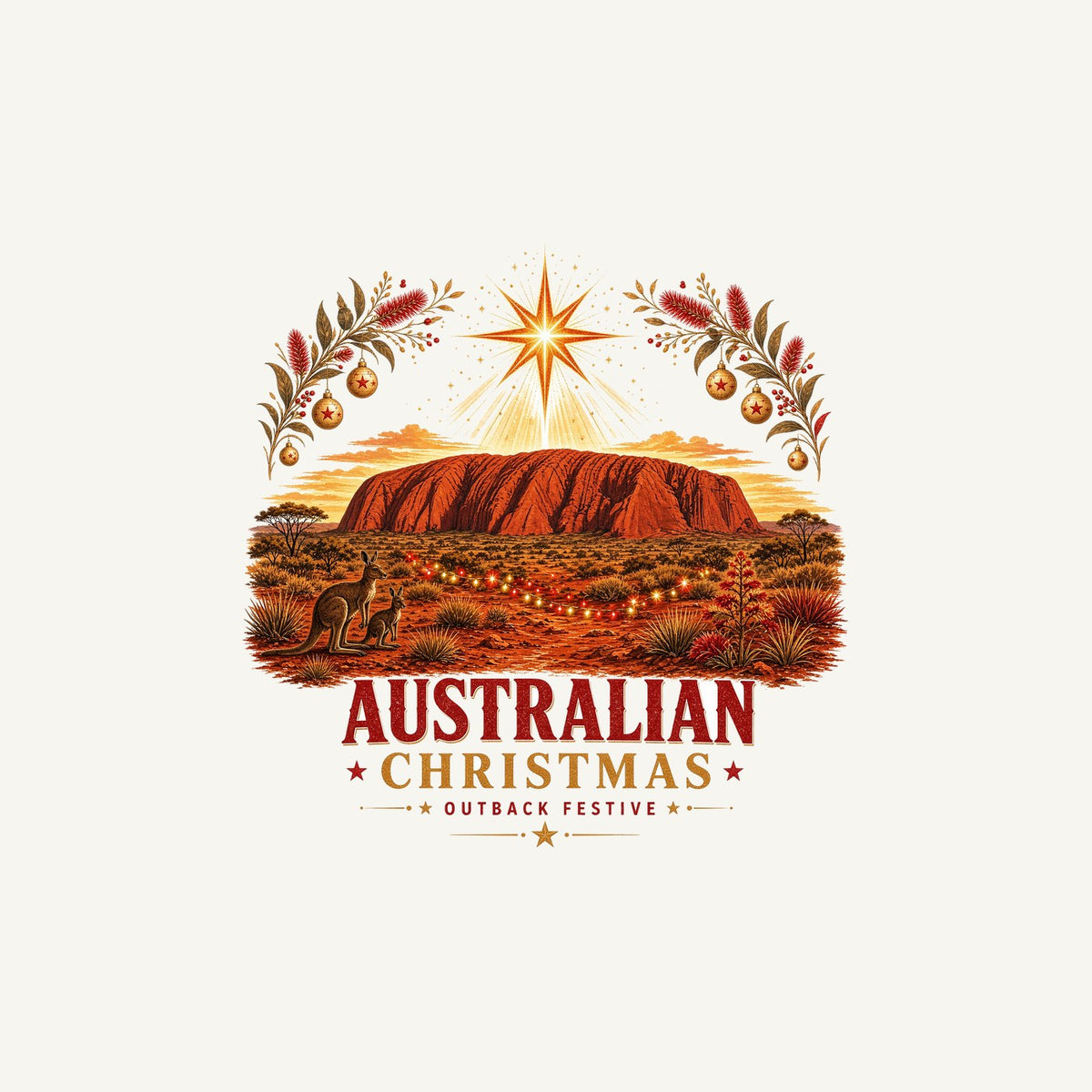Outback Christmas at Uluru Personalised Christmas Mug