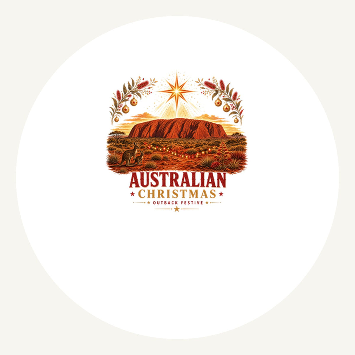 Outback Christmas at Uluru Personalised Pewter Christmas Ornament