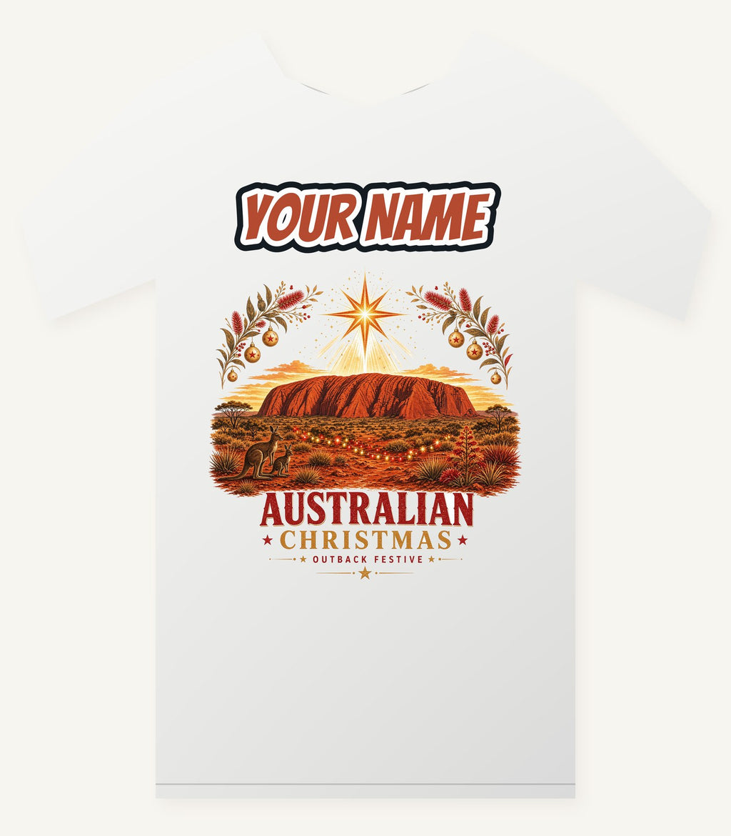 Outback Christmas at Uluru Personalised Christmas T-Shirt and Hoodie