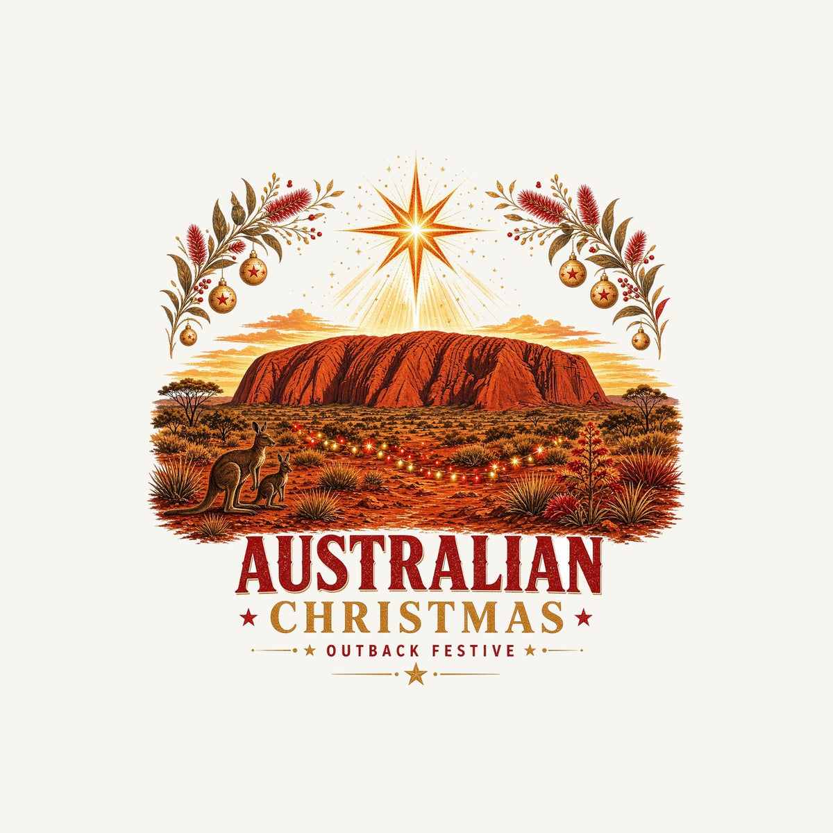 Outback Christmas at Uluru Personalised Christmas T-Shirt and Hoodie