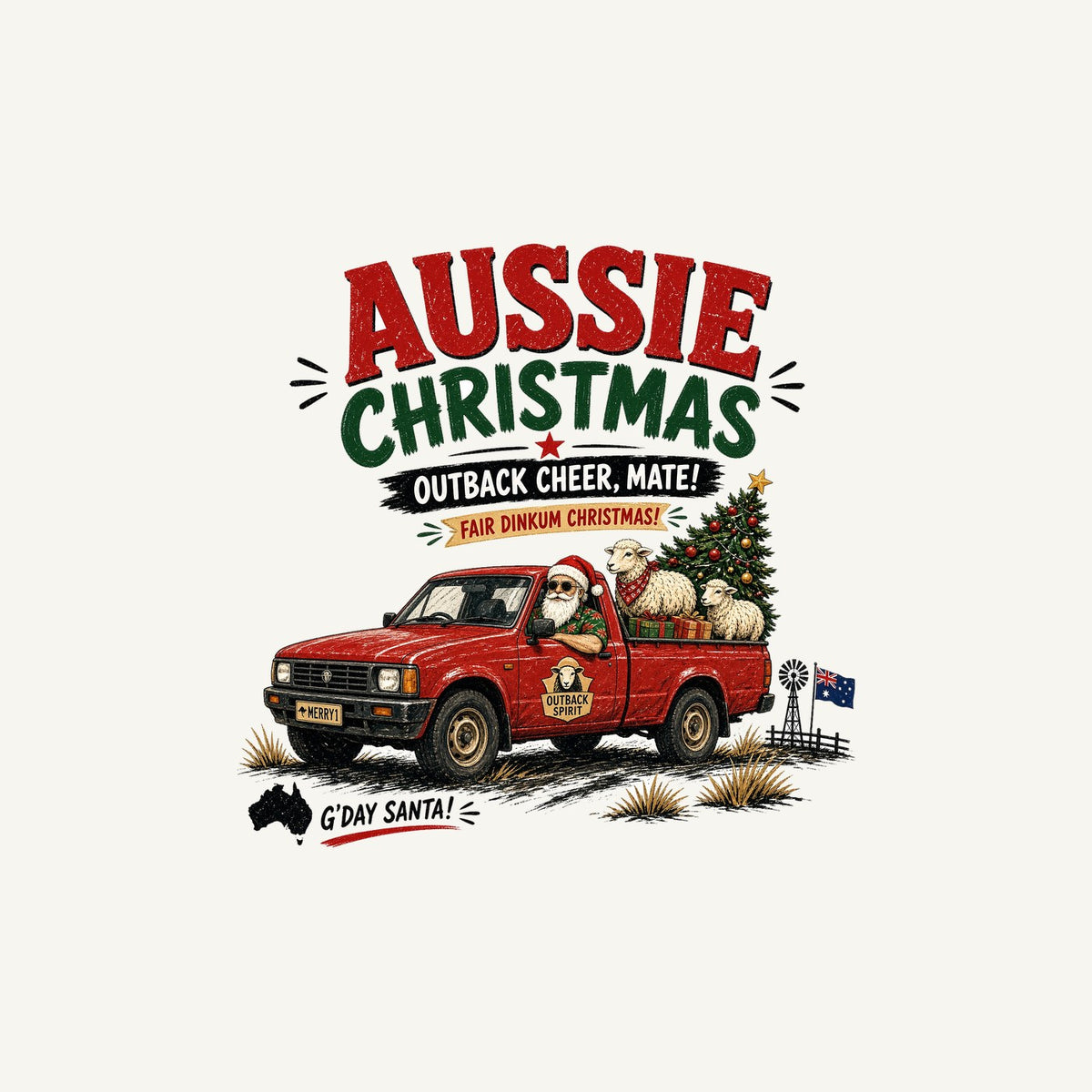 Outback Ute Santa Sheep Personalised Christmas Mug