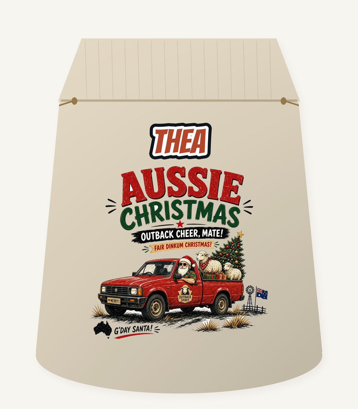 Outback Ute Santa Sheep Personalised Santa Sack