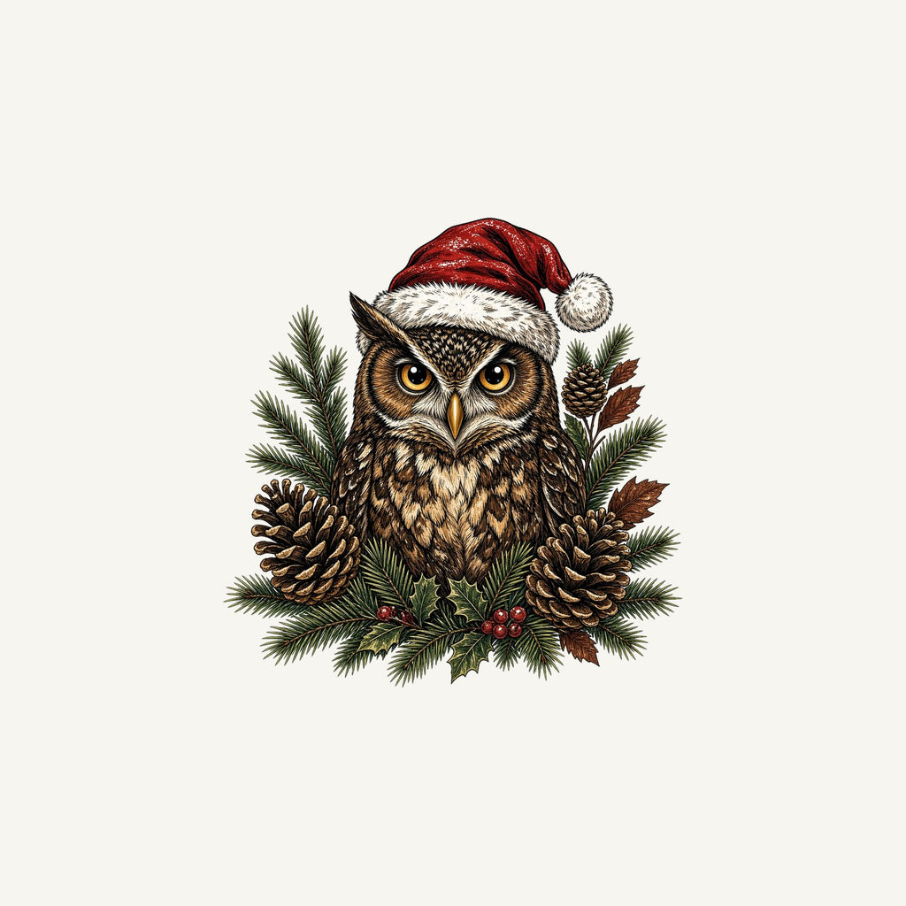 Owl in Santa Hat Personalised Christmas Mug