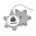Owl in Santa Hat Personalised Pewter Christmas Ornament