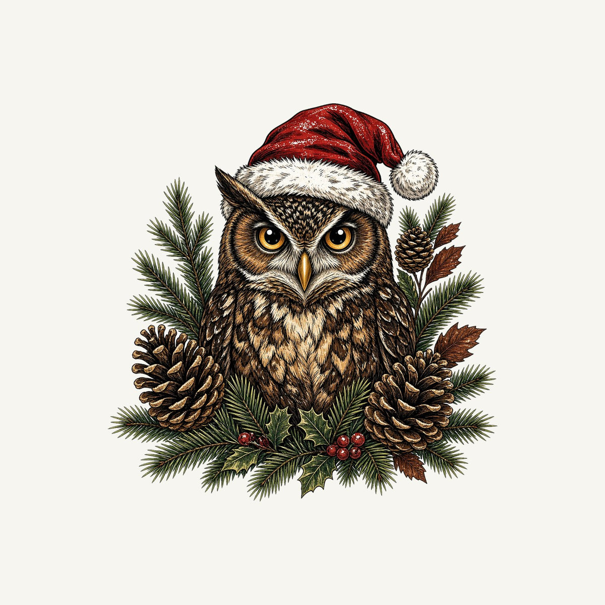 Owl in Santa Hat Personalised Santa Sack