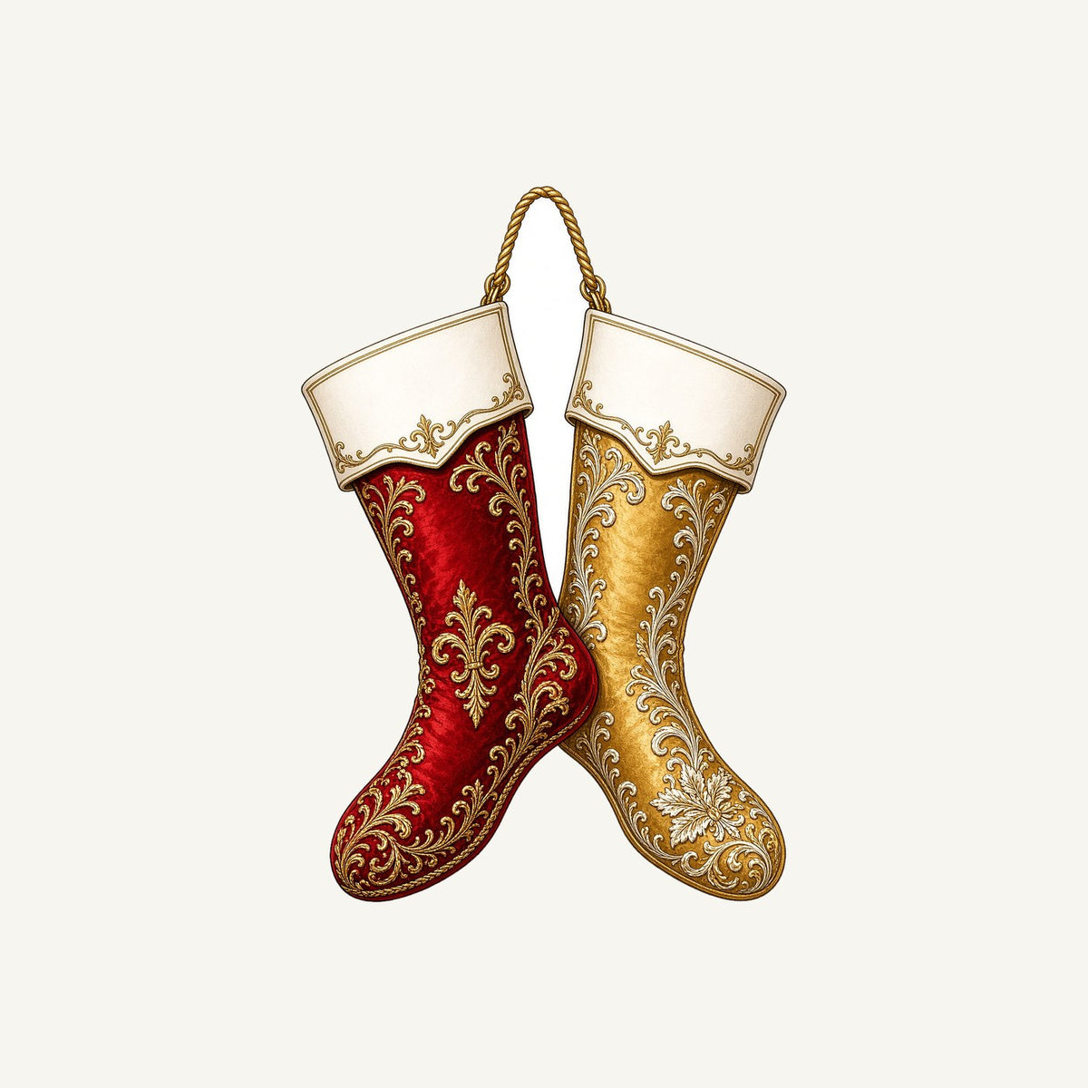 Pair Of Ornate Stockings Personalised Kids Tee and Baby Bodysuit