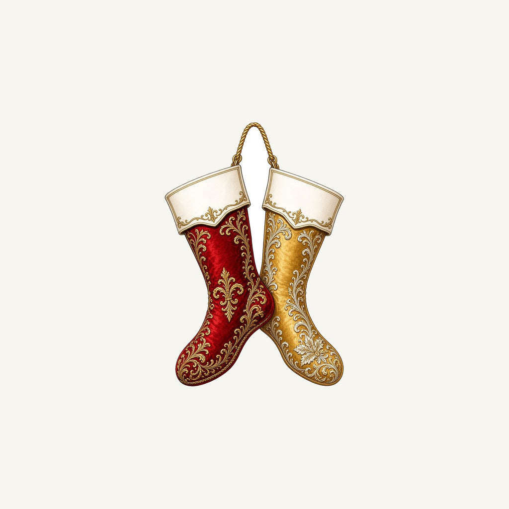 Pair Of Ornate Stockings Personalised Christmas Mug