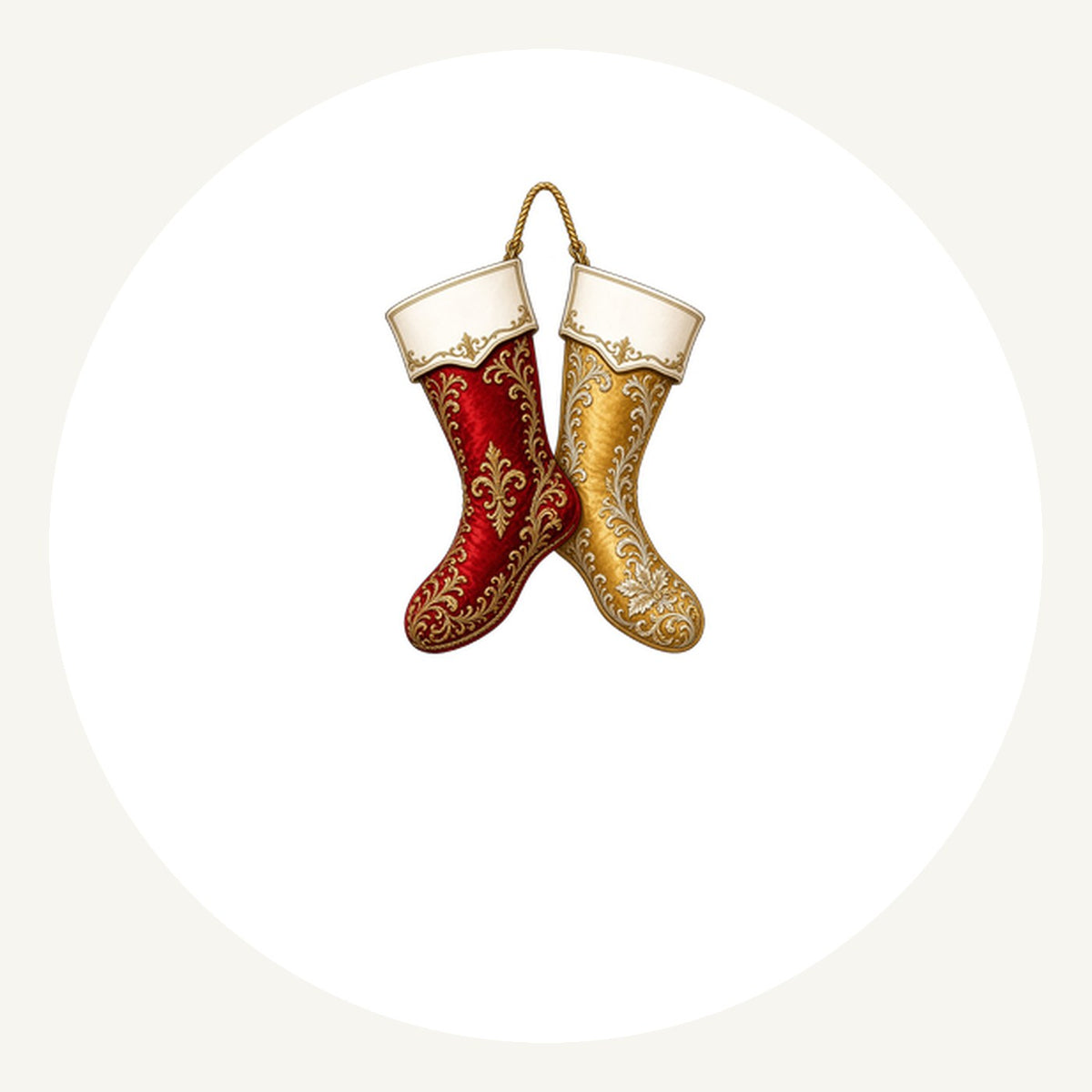 Pair Of Ornate Stockings Personalised Pewter Christmas Ornament