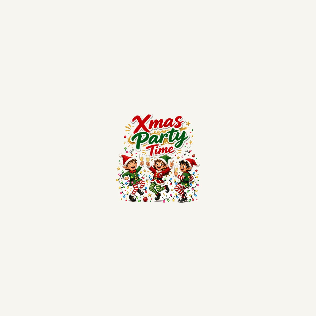 Party Elves With Bubbly Personalised Beach Towel