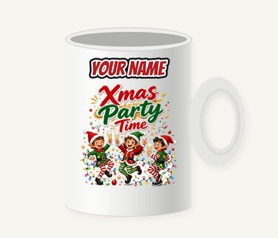 Party Elves With Bubbly Personalised Christmas Mug