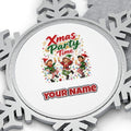 Party Elves With Bubbly Personalised Pewter Christmas Ornament
