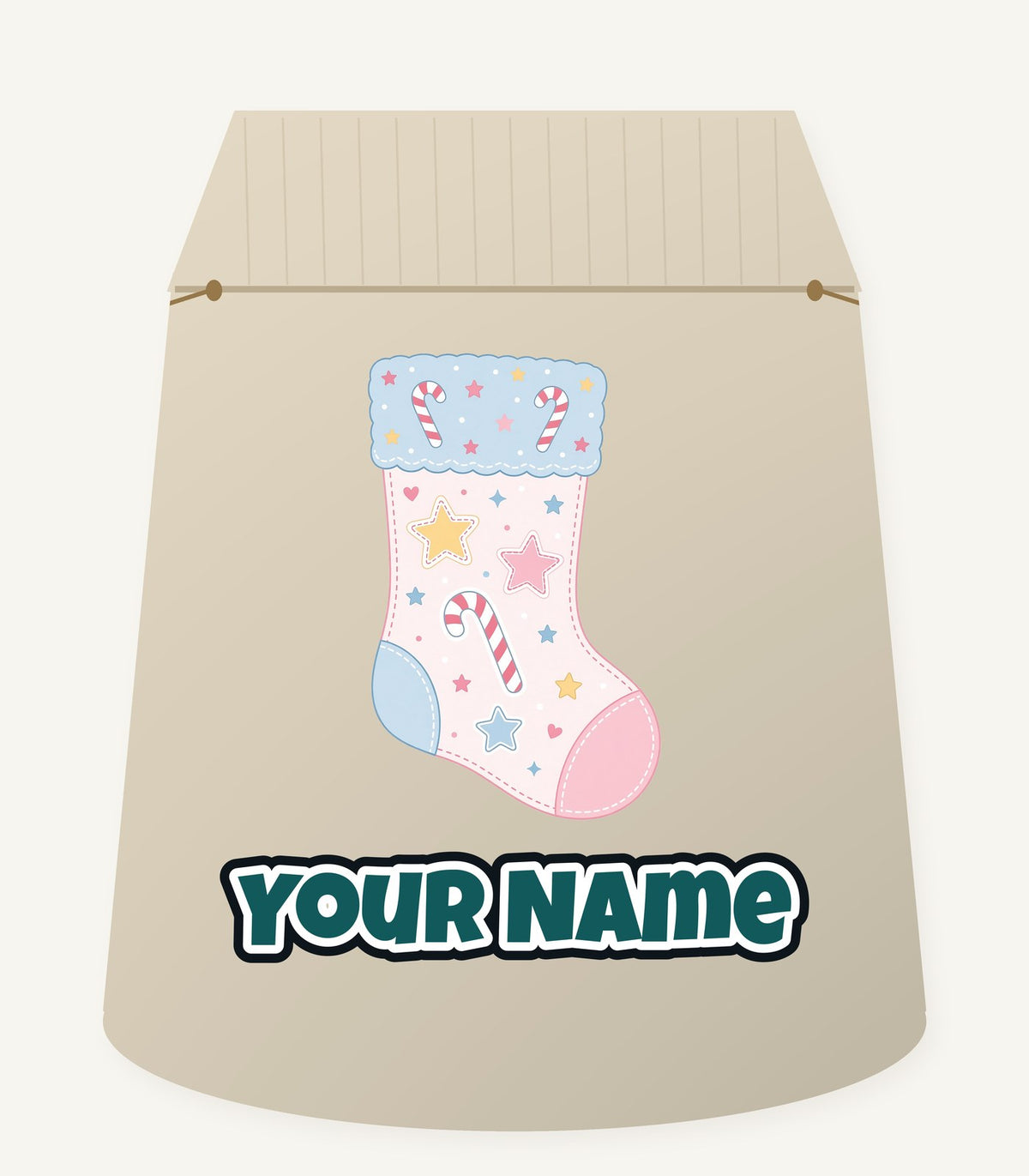 Pastel Baby Stocking Personalised Santa Sack