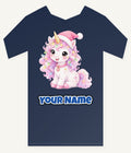 Pastel Christmas Unicorn Personalised Kids and Baby Christmas Tee