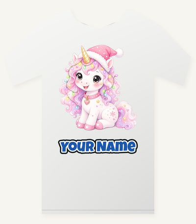 Pastel Christmas Unicorn Personalised Christmas T-Shirt and Hoodie