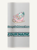 Pastel Toy Sleigh Personalised Beach Towel