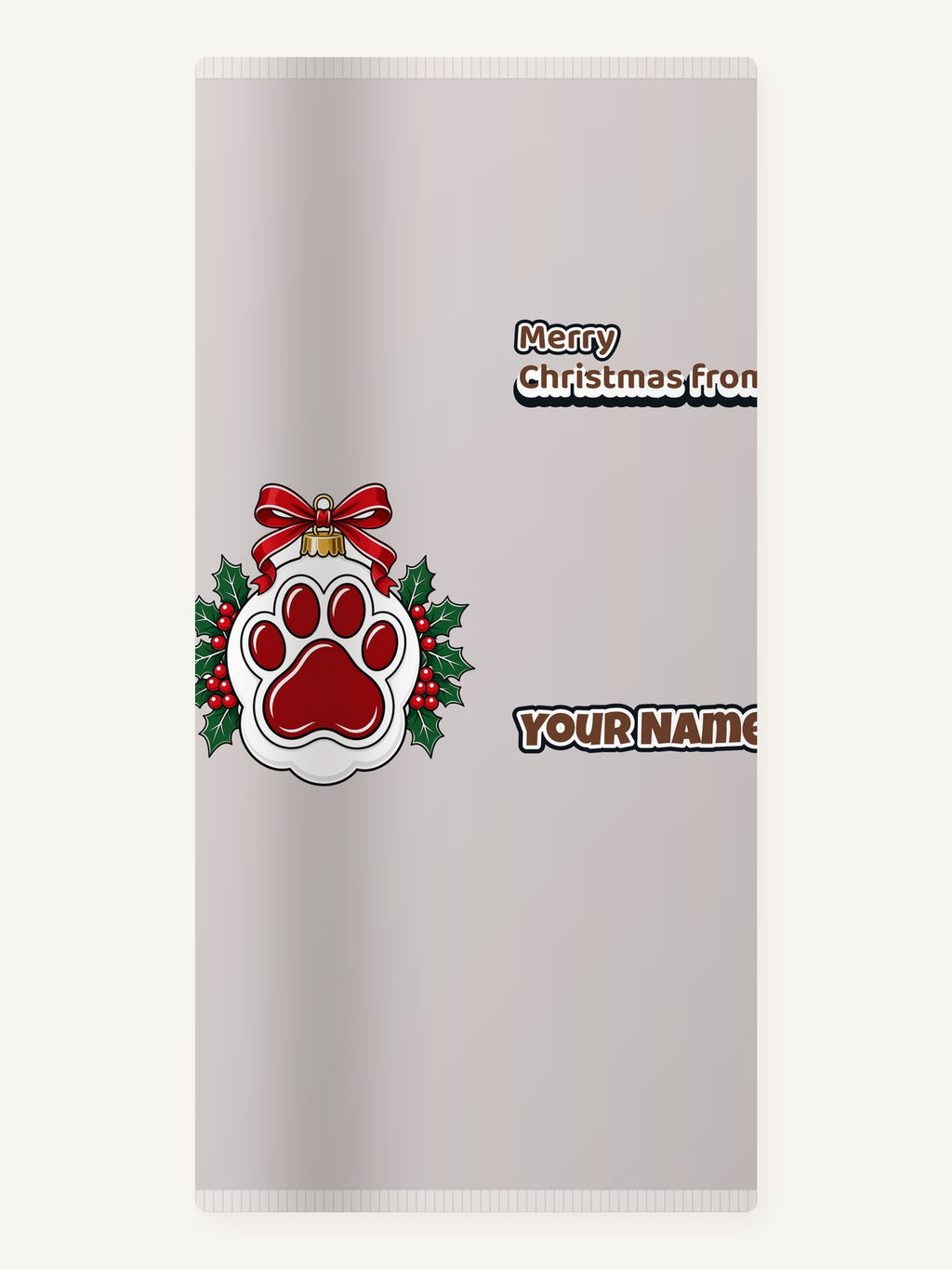 Paw Print Bauble Personalised Beach Towel
