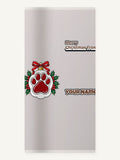 Paw Print Bauble Personalised Beach Towel