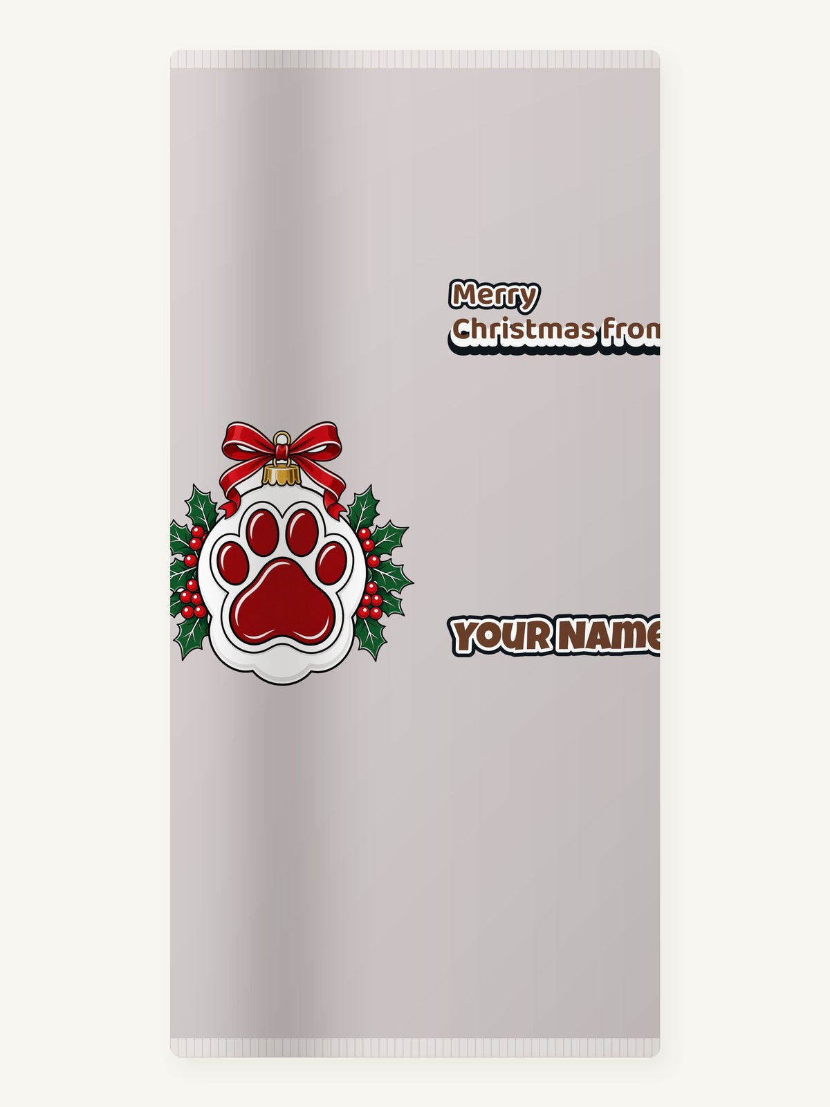Paw Print Bauble Personalised Beach Towel