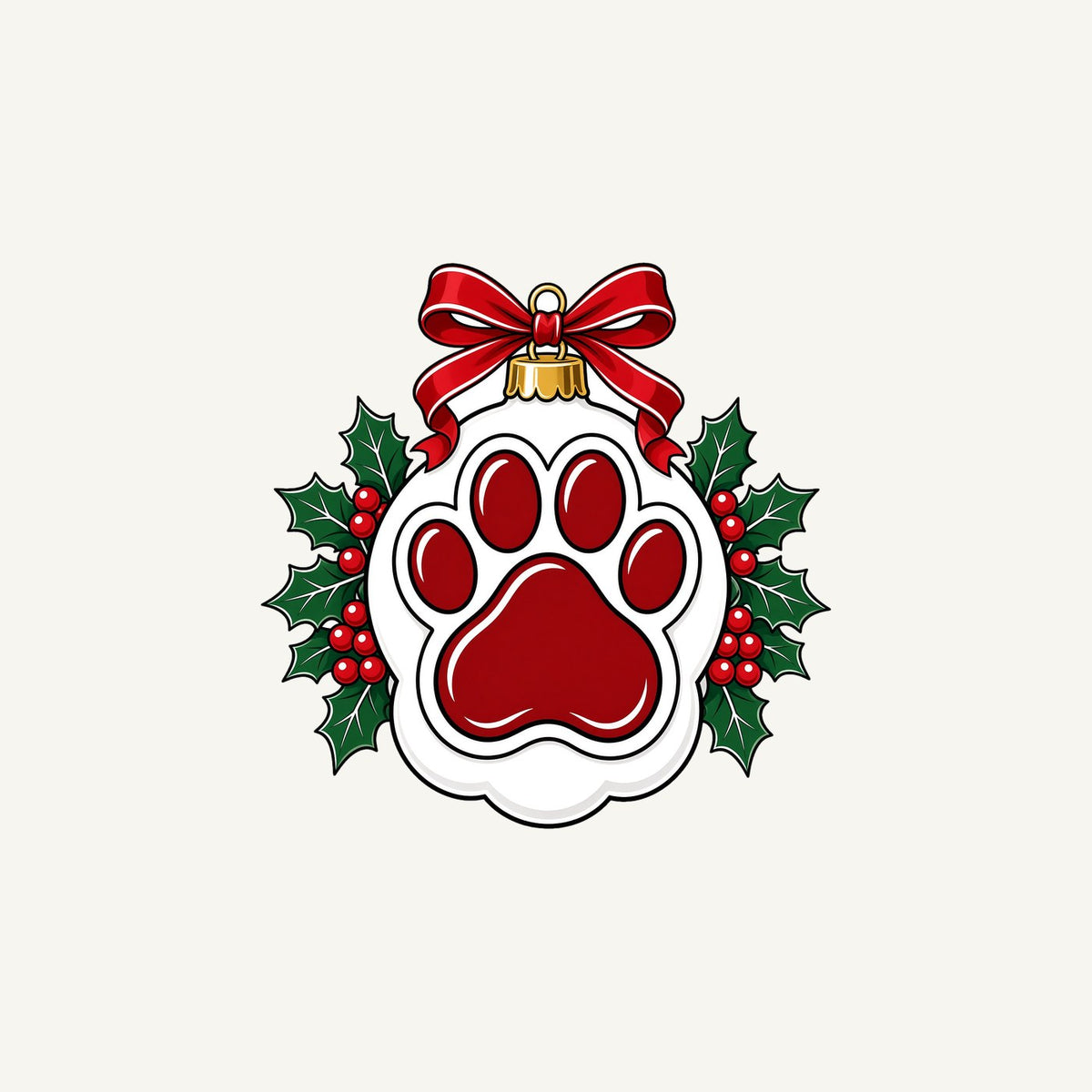 Paw Print Bauble Personalised Christmas Mug