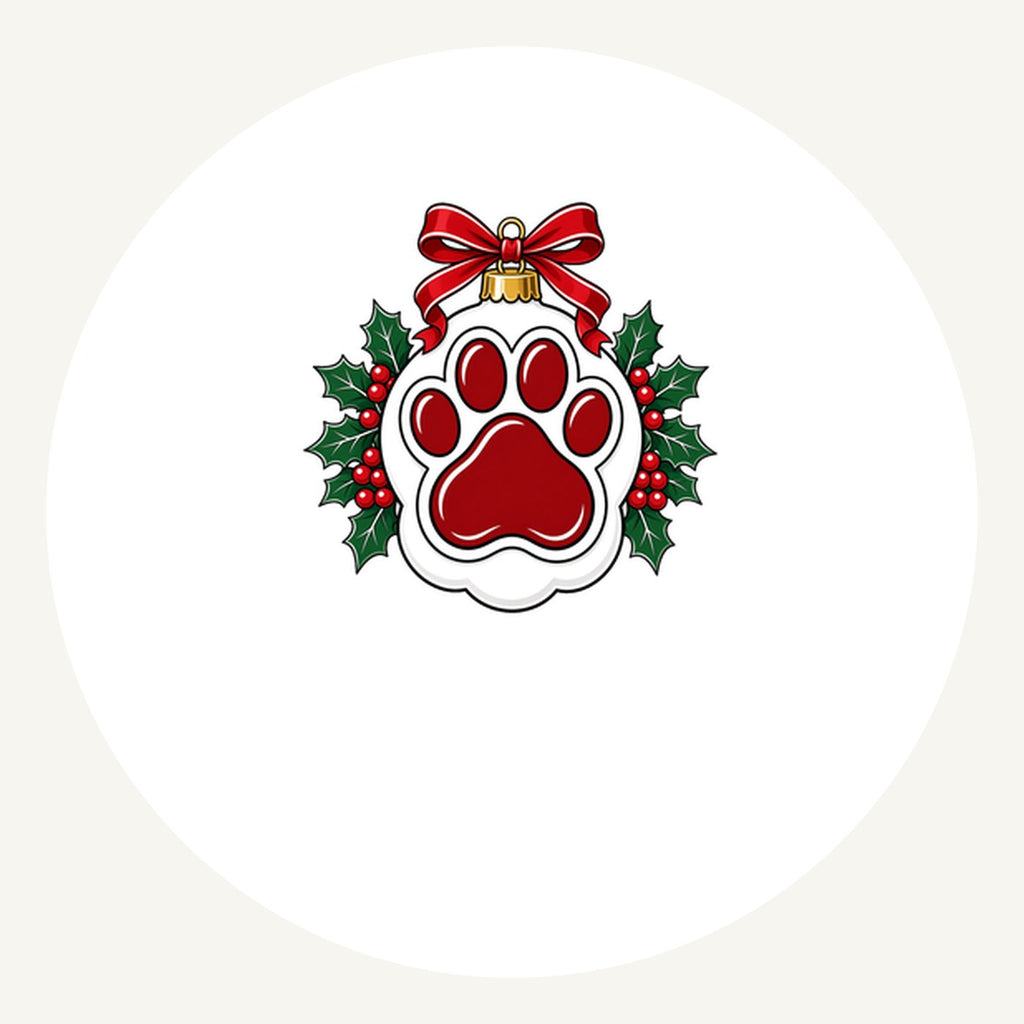 Paw Print Bauble Personalised Pewter Christmas Ornament