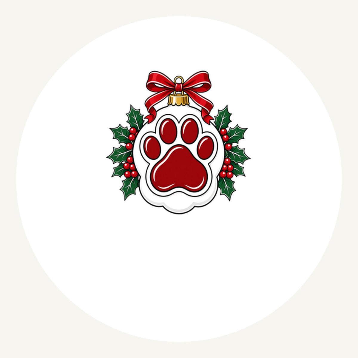 Paw Print Bauble Personalised Pewter Christmas Ornament