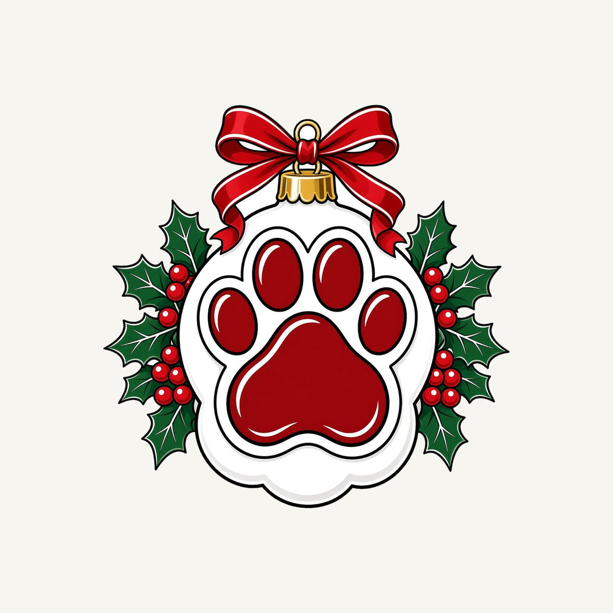 Paw Print Bauble Personalised Santa Sack