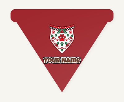Paw Print Christmas Bandana Personalised Christmas Pet Bandana, Cat or Dog
